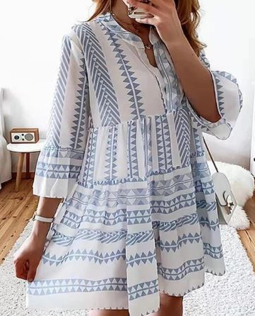 Half-length dress with flared sleeves - Mia