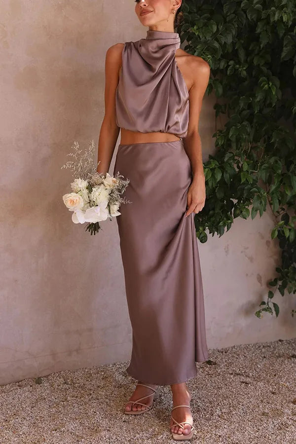 Satin long evening dress - Madison