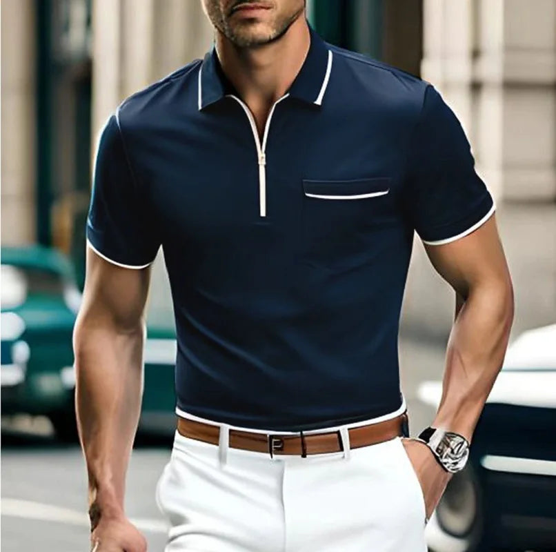 Men's polo shirt with zip - Hudson