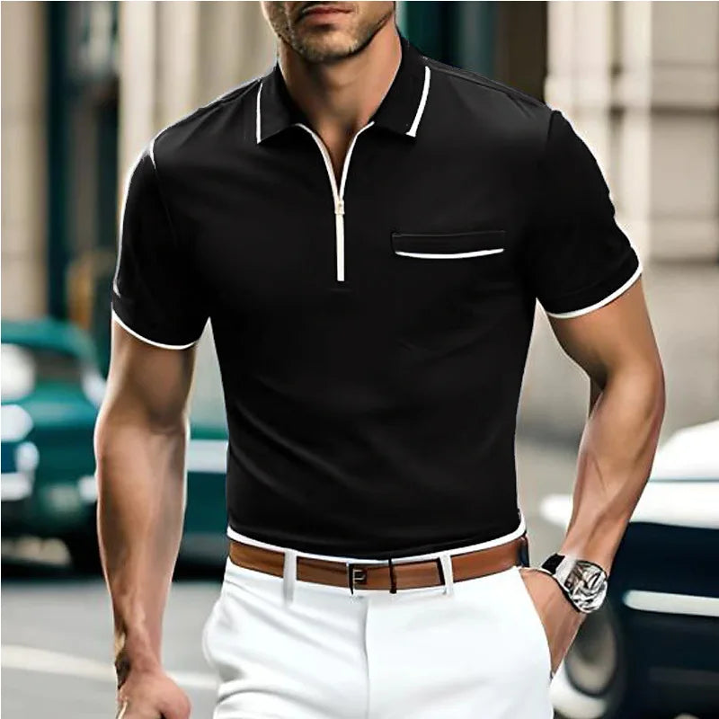 Men's polo shirt with zip - Hudson