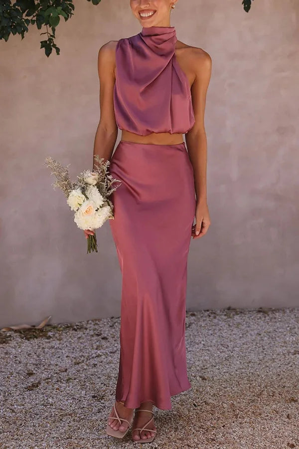 Satin long evening dress - Madison