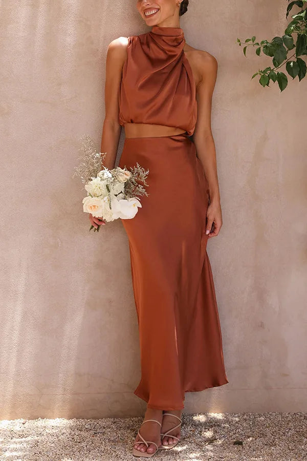 Satin long evening dress - Madison