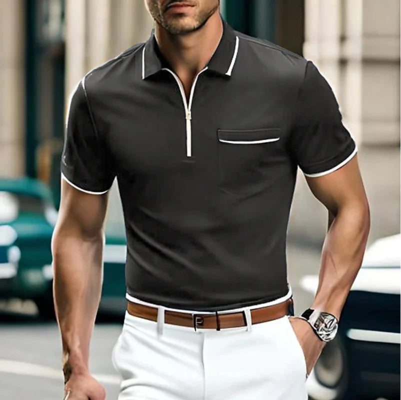 Men's polo shirt with zip - Hudson